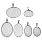 Stainless Steel Oval Pendant Bezel Trays