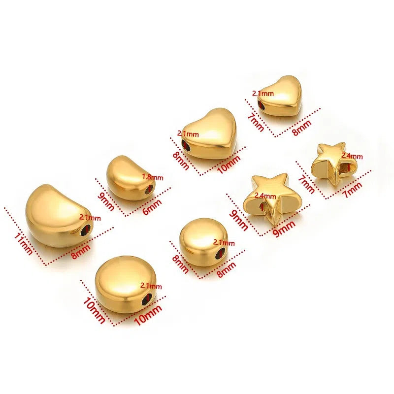 Stainless Steel Puffy Shape Spacer Beads