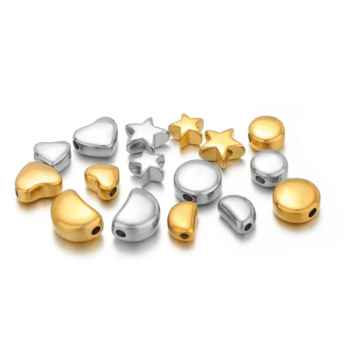 Stainless Steel Puffy Shape Spacer Beads