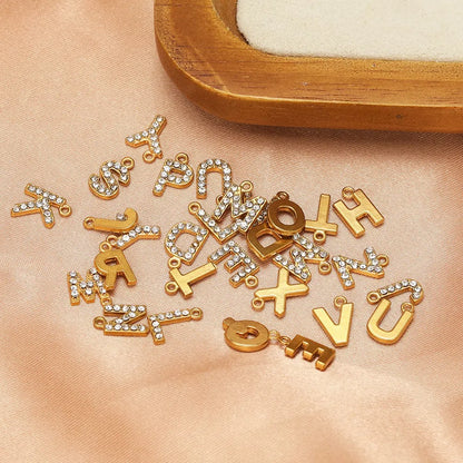 Stainless Steel Rhinestone Initial Charms – A-Z