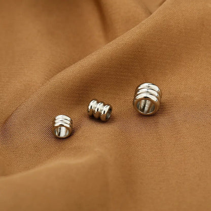 Stainless Steel Ribbed Cylinder Spacer Beads
