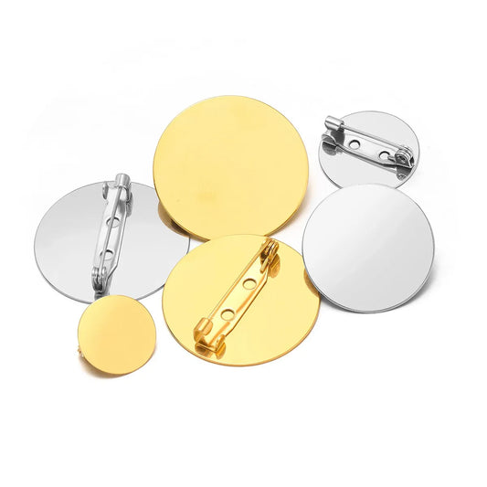 Stainless Steel Round Brooch Pin Blanks