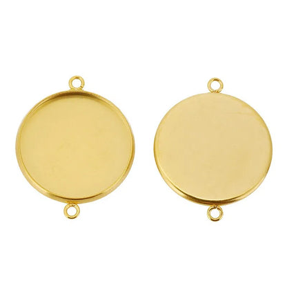 Stainless Steel Round Cabochon Connector Settings – 6–30mm