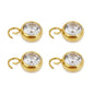 Stainless Steel Round Crystal Charms