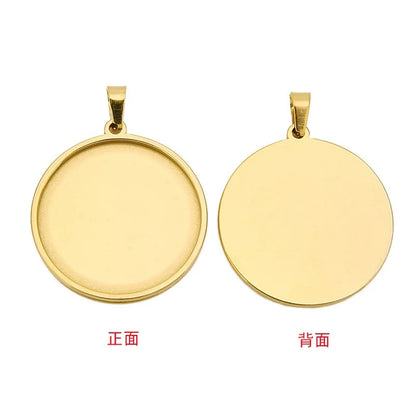 Stainless Steel Round Pendant Bezel Trays