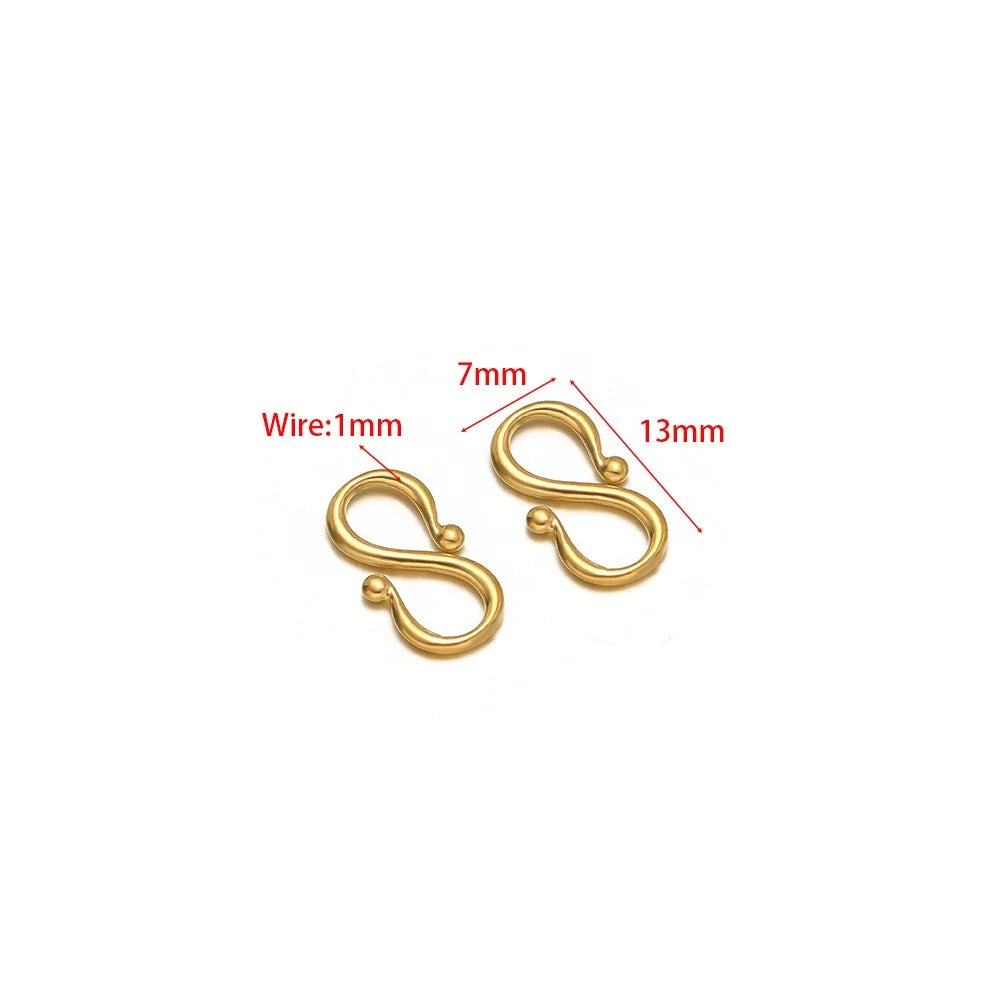UEE Jewelry Stainless Steel S-Hook Clasps