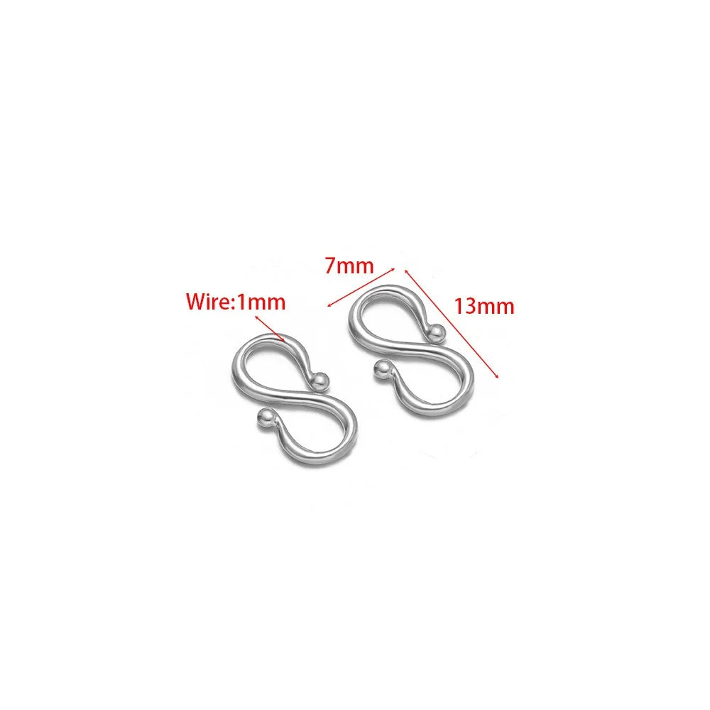 UEE Jewelry Stainless Steel S-Hook Clasps