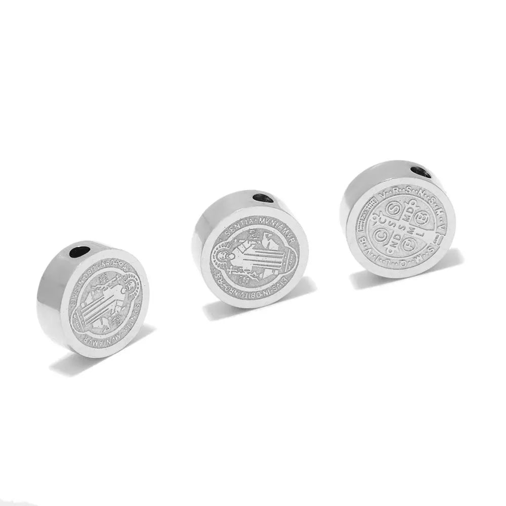 Stainless Steel Saint Benedict Medal Beads