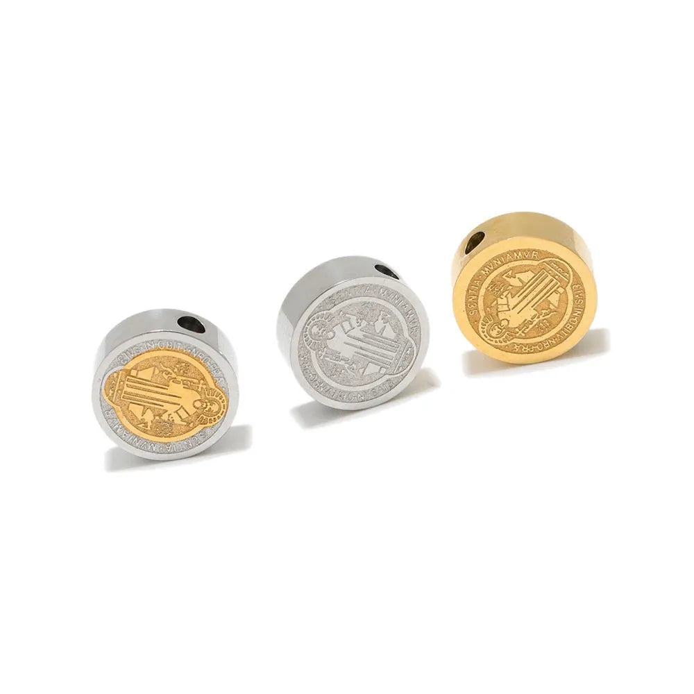 Stainless Steel Saint Benedict Medal Beads