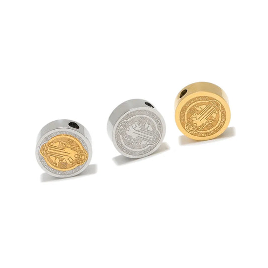 Stainless Steel Saint Benedict Medal Beads