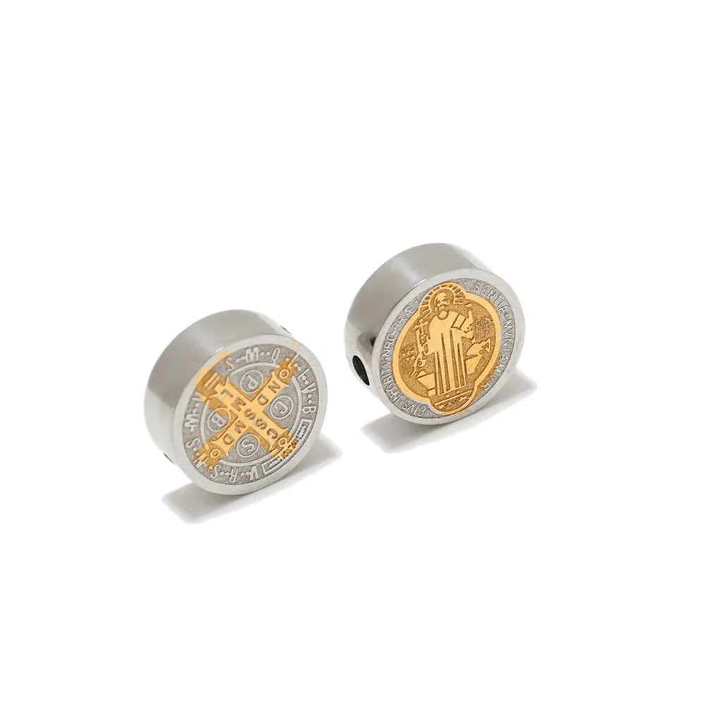 Stainless Steel Saint Benedict Medal Beads