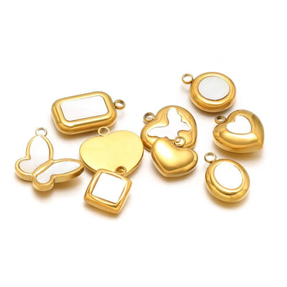 Stainless Steel Shell Inlay Charms
