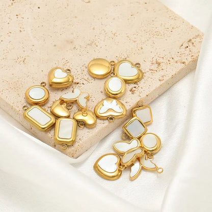 Stainless Steel Shell Inlay Charms