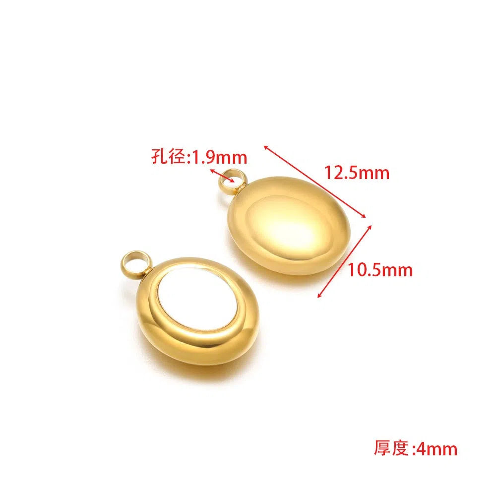 Stainless Steel Shell Inlay Charms