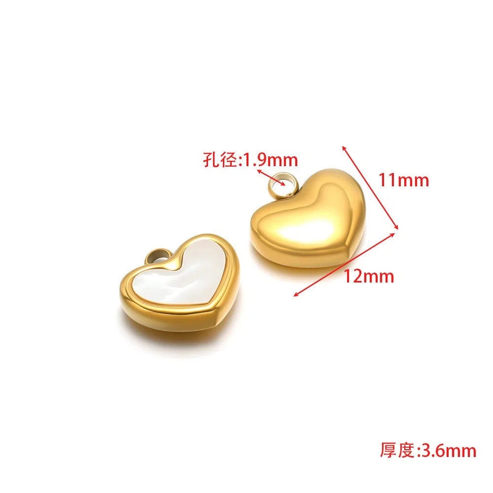 Stainless Steel Shell Inlay Charms
