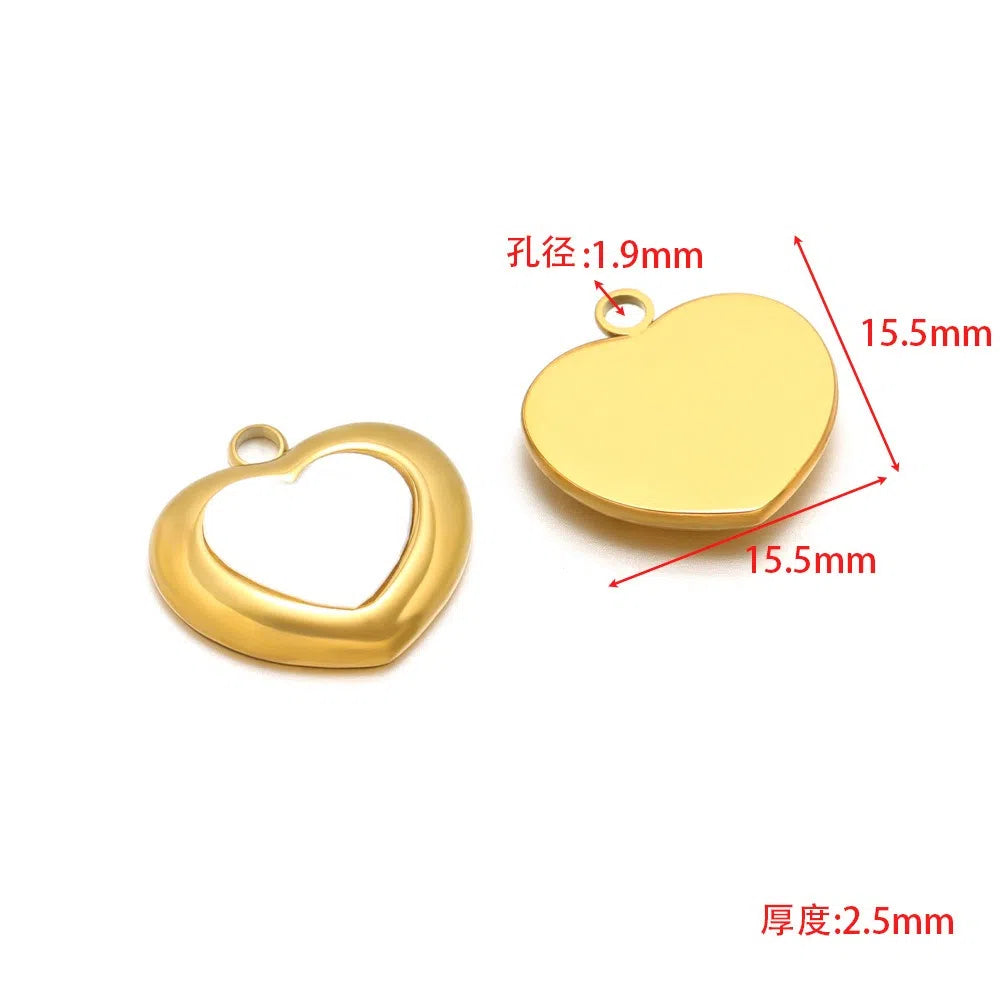 Stainless Steel Shell Inlay Charms