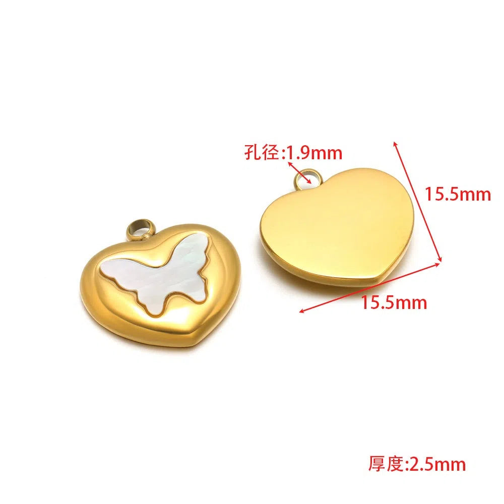 Stainless Steel Shell Inlay Charms