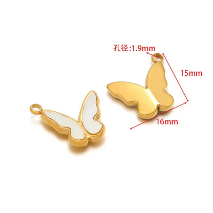Stainless Steel Shell Inlay Charms