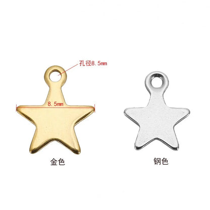 Stainless Steel Star Charms with Loop