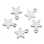 Stainless Steel Star Charms with Loop