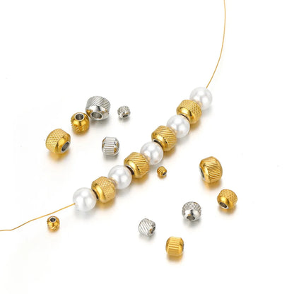 Stainless Steel Textured Large Hole Spacer Beads