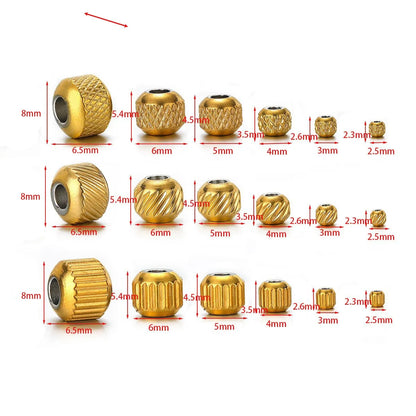 Stainless Steel Textured Large Hole Spacer Beads