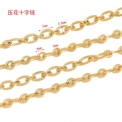 Stainless Steel Textured Oval Cable Chain