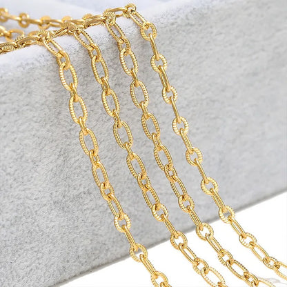 Stainless Steel Textured Oval Cable Chain