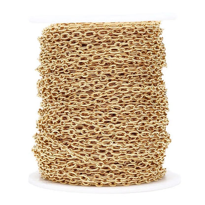 Stainless Steel Textured Oval Cable Chain