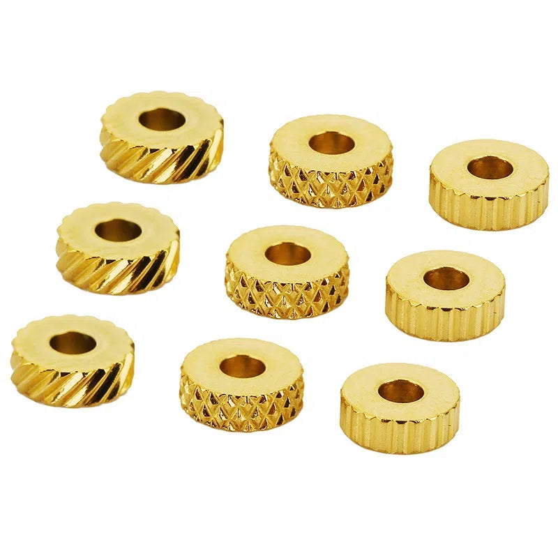 Stainless Steel Textured Rondelle Spacer Beads