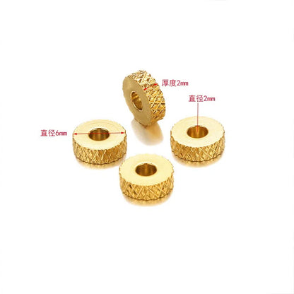 Stainless Steel Textured Rondelle Spacer Beads