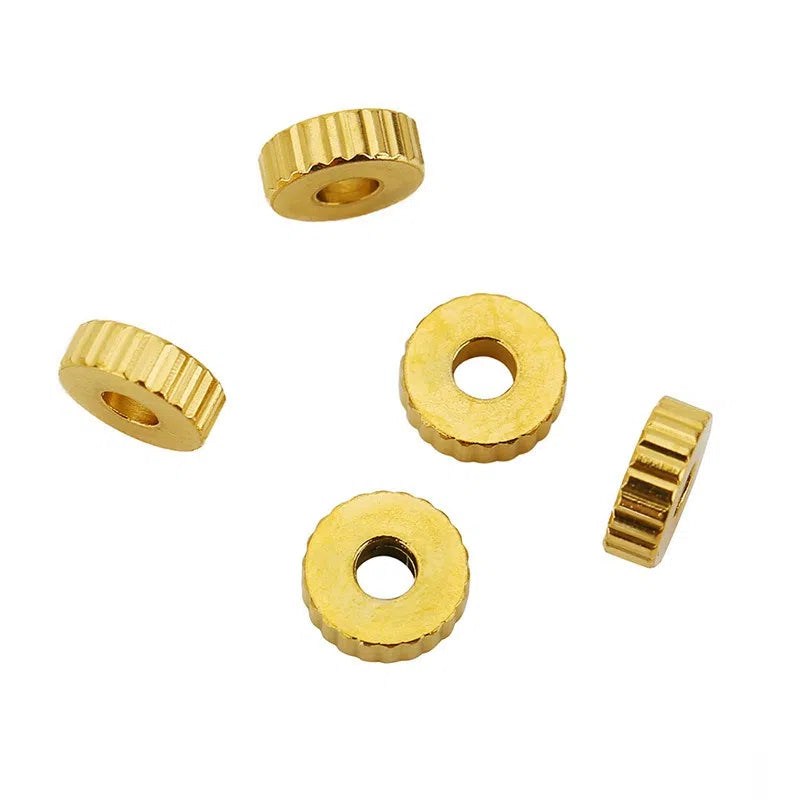 Stainless Steel Textured Rondelle Spacer Beads