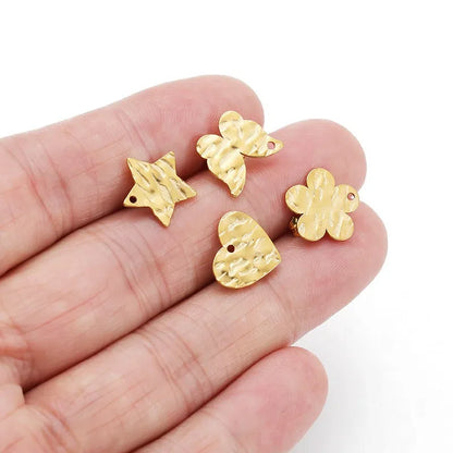 Stainless Steel Textured Stud Earring Posts with Loop