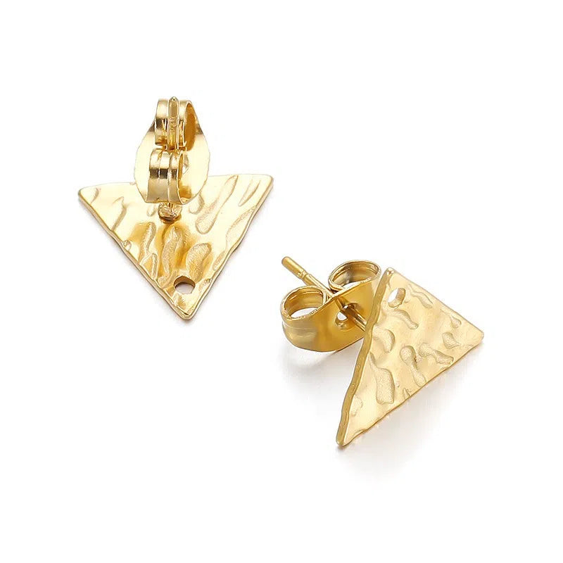 Stainless Steel Textured Stud Earring Posts with Loop