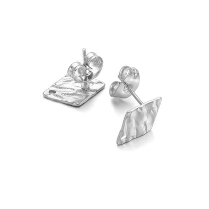 Stainless Steel Textured Stud Earring Posts with Loop
